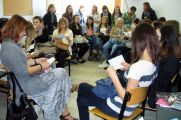 Lekcja języka estońskiego w Szkole Języków Obcych Uniwersytetu Warszawskiego zorganizowana w ramach Europejskiego Dnia Języków, 